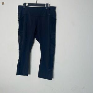 Calla black XL mesh cutouts crop leggings​